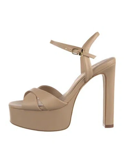 Pre-owned Larroude Leather Sandals W/ Tags In Neutral