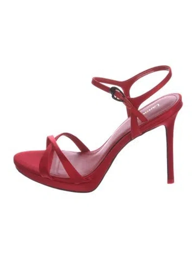 Pre-owned Larroude Leather Sandals W/ Tags In Red