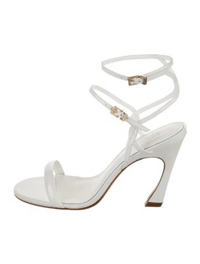 Pre-owned Larroude Leather Sandals W/ Tags In White