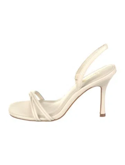 Pre-owned Larroude Leather Sandals W/ Tags In White