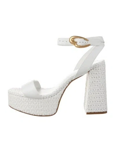Pre-owned Larroude Leather Sandals In White