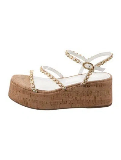 Pre-owned Larroude Leather Sandals In White