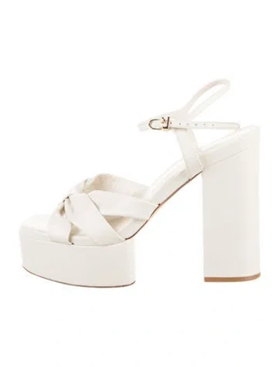Pre-owned Larroude Leather Sandals In White