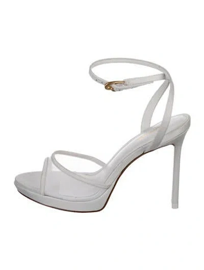 Pre-owned Larroude Leather Sandals In White
