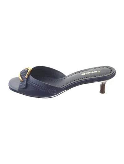 Pre-owned Larroude Leather Slides In Blue