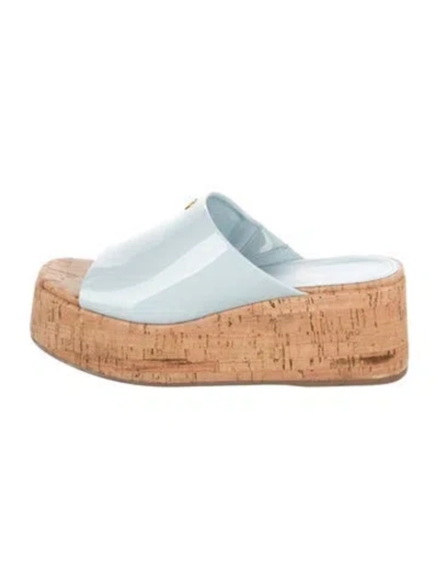 Pre-owned Larroude Leather Slides In Blue