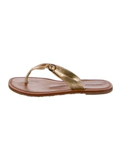 Pre-owned Larroude Leather Slides In Brown