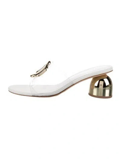 Pre-owned Larroude Leather Slides In Clear