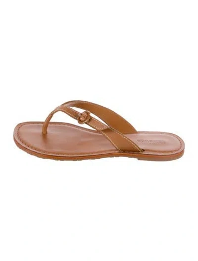 Pre-owned Larroude Leather Slides In Neutral