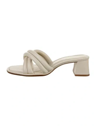 Pre-owned Larroude Leather Slides In Neutrals