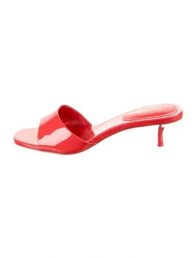 Pre-owned Larroude Leather Slides In Red