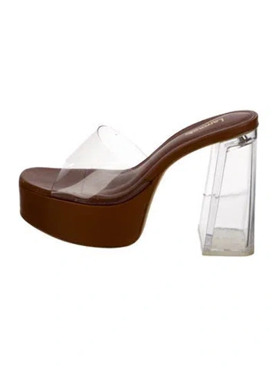 Pre-owned Larroude Leather Slides In Transparent