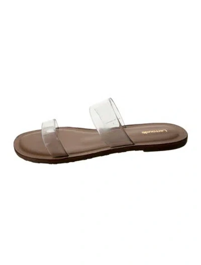 Pre-owned Larroude Leather Slides In Transparent