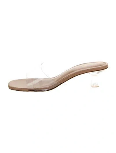 Pre-owned Larroude Leather Slides In Transparent