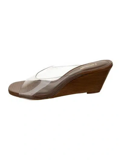 Pre-owned Larroude Leather Slides W/ Tags In Transparent