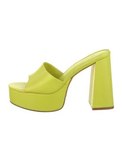 Pre-owned Larroude Leather Slides In Yellow