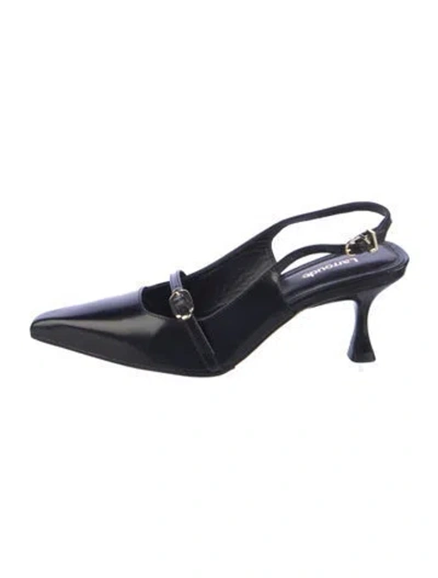 Pre-owned Larroude Leather Slingback Pumps In Black