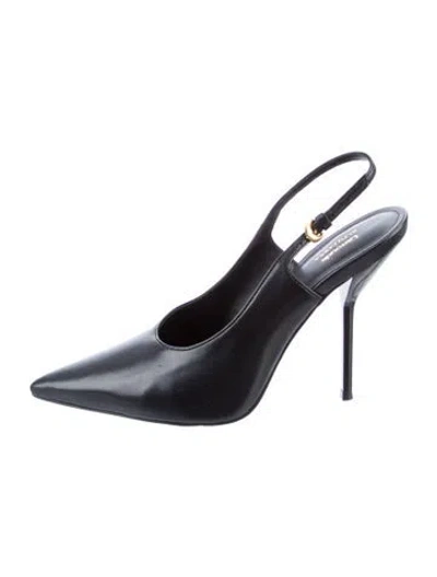 Pre-owned Larroude Leather Slingback Pumps In Black