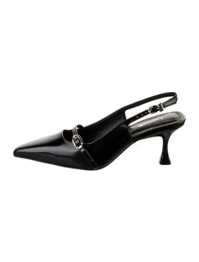 Pre-owned Larroude Leather Slingback Pumps In Black