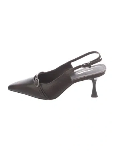 Pre-owned Larroude Leather Slingback Pumps In Black