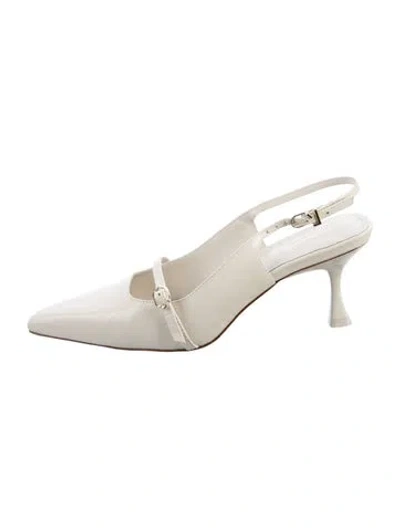 Pre-owned Larroude Leather Slingback Pumps In Neutrals