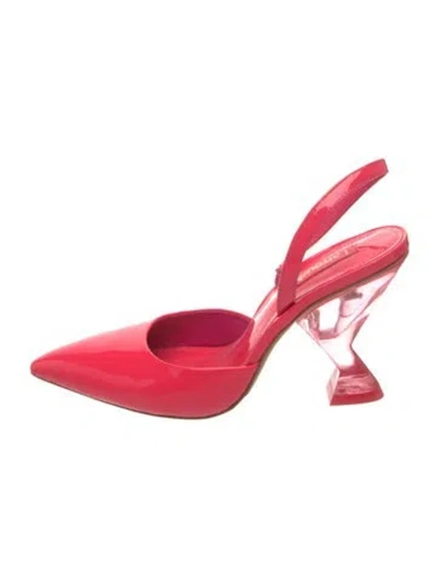 Pre-owned Larroude Leather Slingback Pumps In Pink