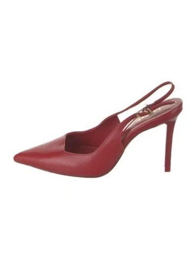 Pre-owned Larroude Leather Slingback Pumps In Red