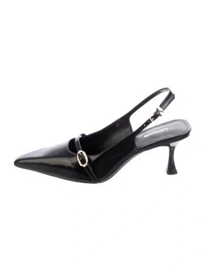 Pre-owned Larroude Leather Slingback Pumps W/ Tags In Black
