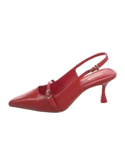 Pre-owned Larroude Leather Slingback Pumps W/ Tags In Red