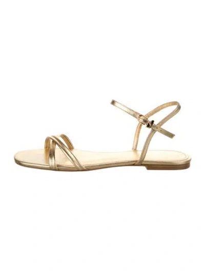 Pre-owned Larroude Leather Slingback Sandals