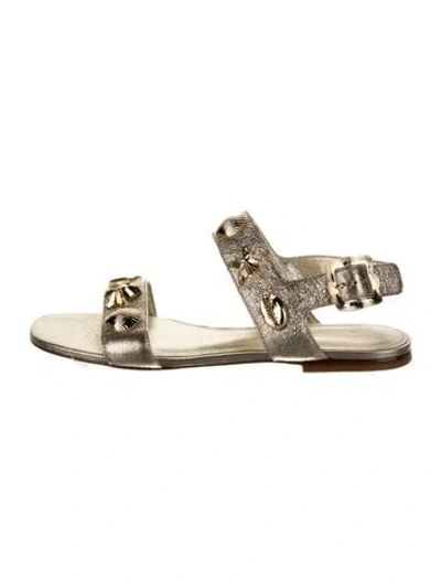 Pre-owned Larroude Leather Slingback Sandals