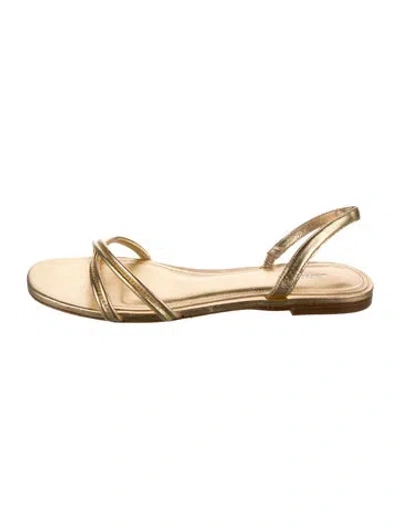 Pre-owned Larroude Leather Slingback Sandals