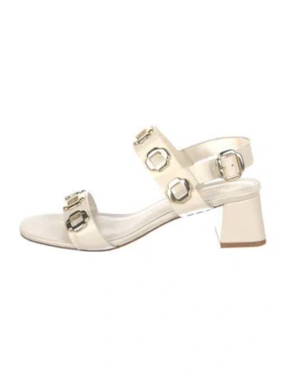 Pre-owned Larroude Leather Slingback Sandals