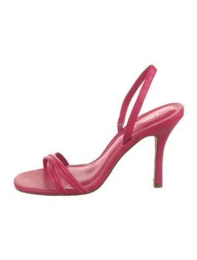 Pre-owned Larroude Leather Slingback Sandals In Pink