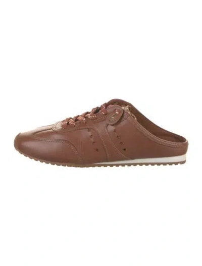 Pre-owned Larroude Leather Sneakers In Brown
