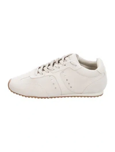 Pre-owned Larroude Leather Sneakers In Grey/neutrals