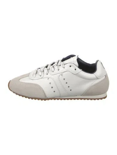 Pre-owned Larroude Leather Sneakers In White