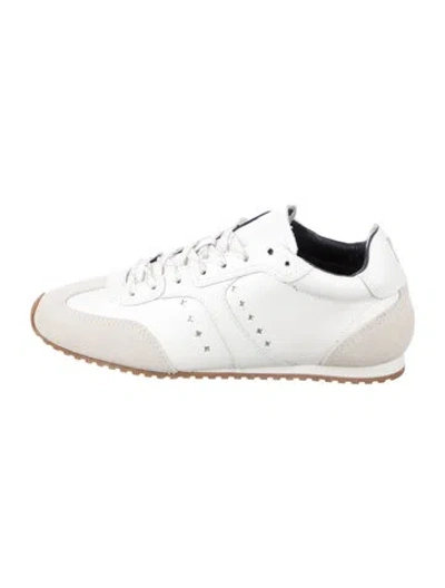 Pre-owned Larroude Leather Sneakers In White