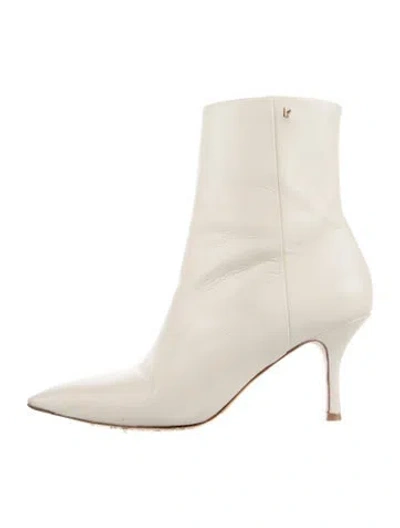 Pre-owned Larroude Leather Sock Boots In Neutral