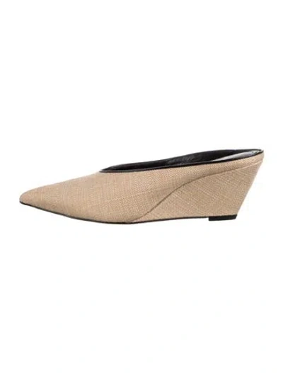 Pre-owned Larroude Leather Trim Embellishment Mules In Multicolor