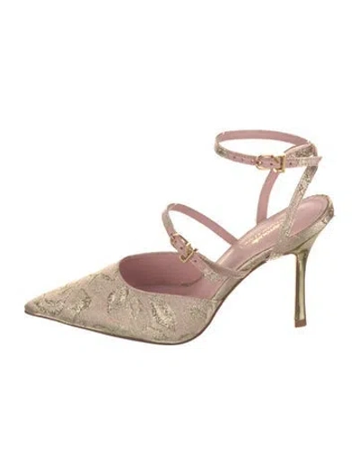 Pre-owned Larroude Leather Trim Embellishment Pumps
