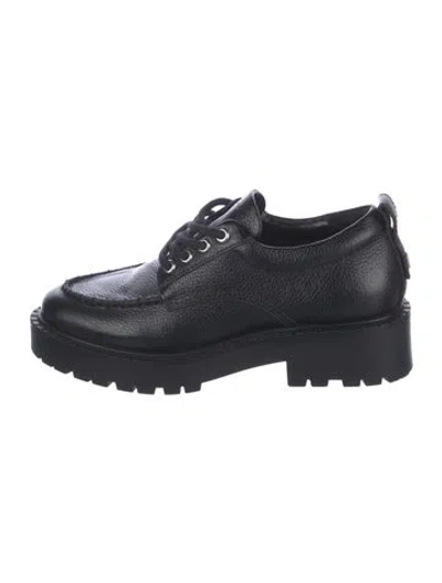 Pre-owned Larroude Leather Wedge Sneakers In Black