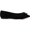 Larroude Larroudé Lee Ruffle Flat In Black