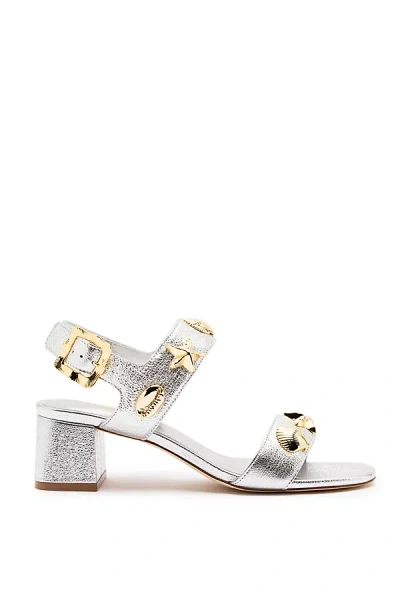Larroude Madison Block Sandals In Silver