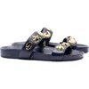 Larroude Women's Madison Studded Slide Sandals In Indigo
