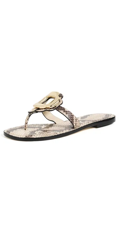 Larroude Margherita Thong Sandals Neutral Snake In Multi