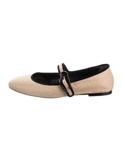 Pre-owned Larroude Mary Jane Flats In Black