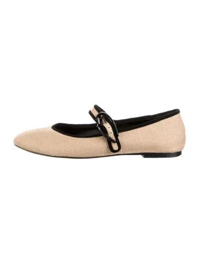 Pre-owned Larroude Mary Jane Flats In Black/neutrals