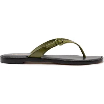 Larroude Larroudé Mary Kate Flat Sandal In Green