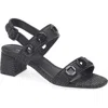 Larroude Milan Raffia Slingback Sandals In Black